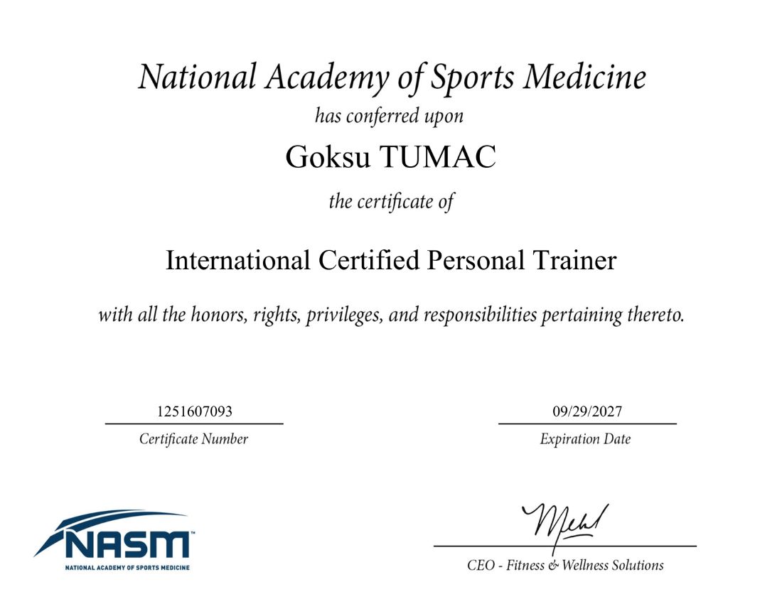 NASM INTERNATIONAL CERTIFIED PERSONAL TRAINER